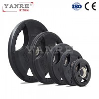 Black Rubber Coated Weight Lifting Bumper Plates - Commercial Gym Products
