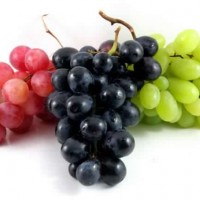 Fresh red, black, green, grape fruits