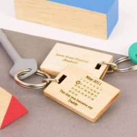 Personalized Wooden Key Ring - Customizable Key Ring