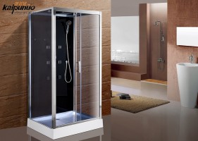 Bathroom rectangle waterproof tempered glass sliding shower cabin