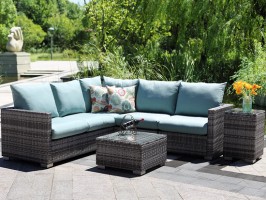 Outdoor garden luxury Rattan furniture wicker conversation corner sect