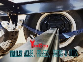 Trailer tandem axles with 10" electric brake assemblies
