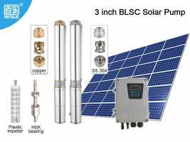 Submersible DC Solar Well Pump with Plastic Impeller -3 inch BLSC