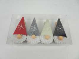 FABRIC GNOME CLIPS SET OF 4