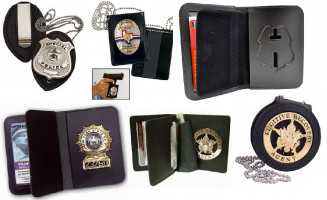 Leather Badge Holder Wallet, Badge Case, ID Card Holder, Police Wallet