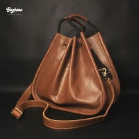 Delila Bucket Bag Leather Camel Color Wholesale Price