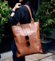 Kangaroo leather Tote bag, Leather Tote bag with zipper