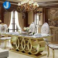 Metal Stainless Steel Dining Room Sets Marble Dinning Table Chair