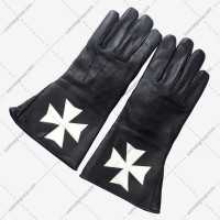 Masonic Knights of Malta Leather Gloves - Premium Quality Security Gear