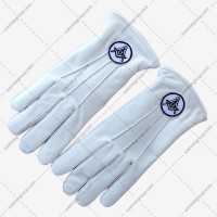 Masonic White Leather Gloves with Embroidery