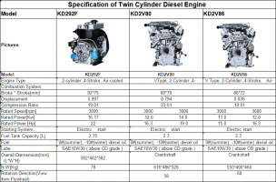 General Purpose Powerful Twin Cylinder Diesel Engine