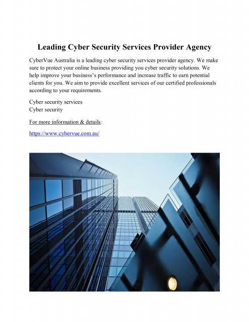 Leading Cyber Security Services Provider Agency