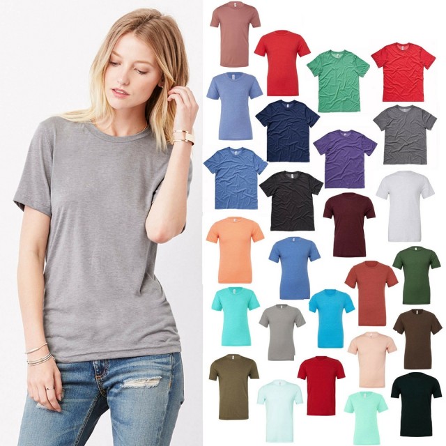 women's plain crew neck t shirts