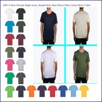 100% Cotton solid color round neck short sleeve men's t shirt