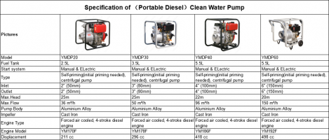Portable Diesel Clean Water Pump